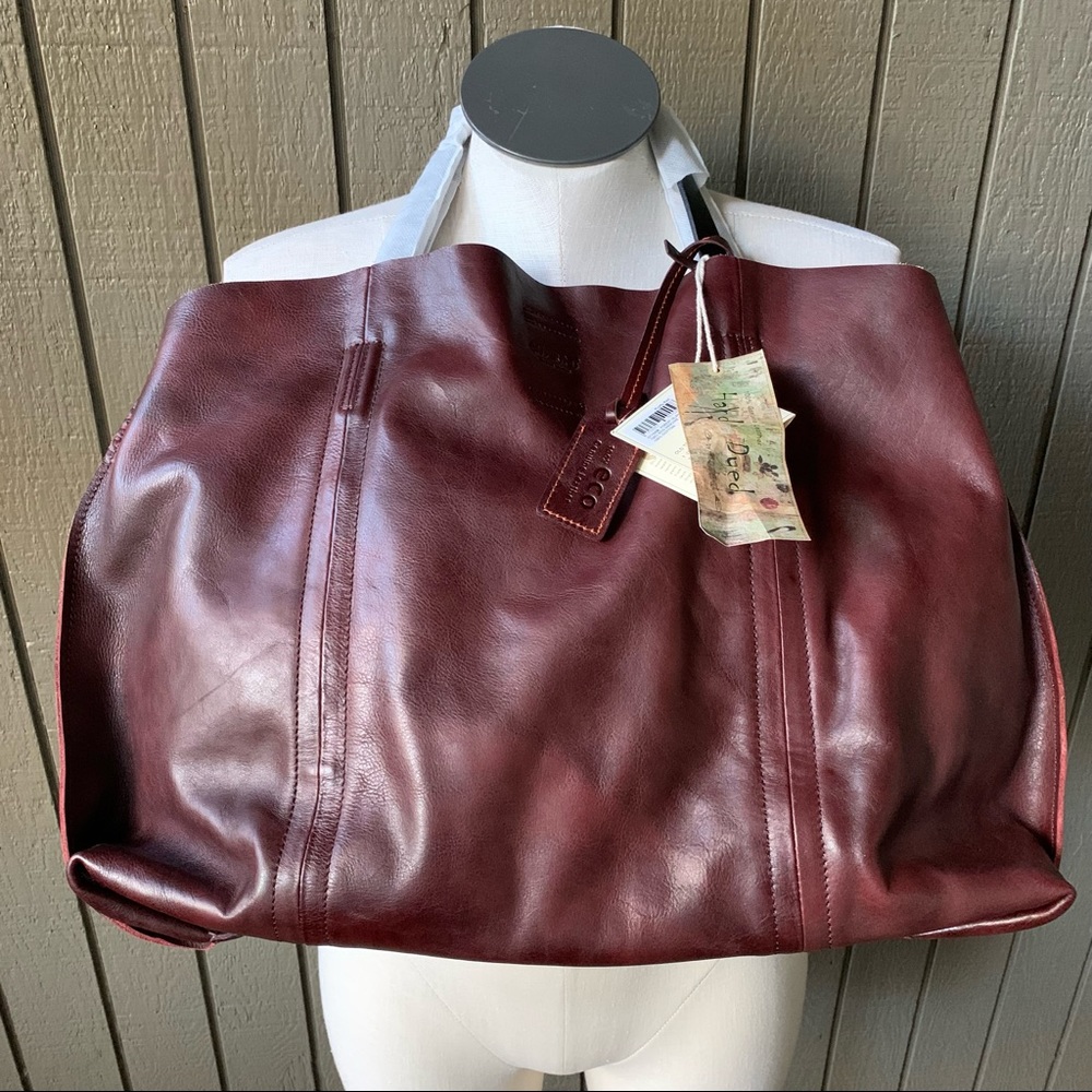 Old Trend Forest Island Leather Tote Bag Color Rusty Red NWT - Picture 5 of 10
